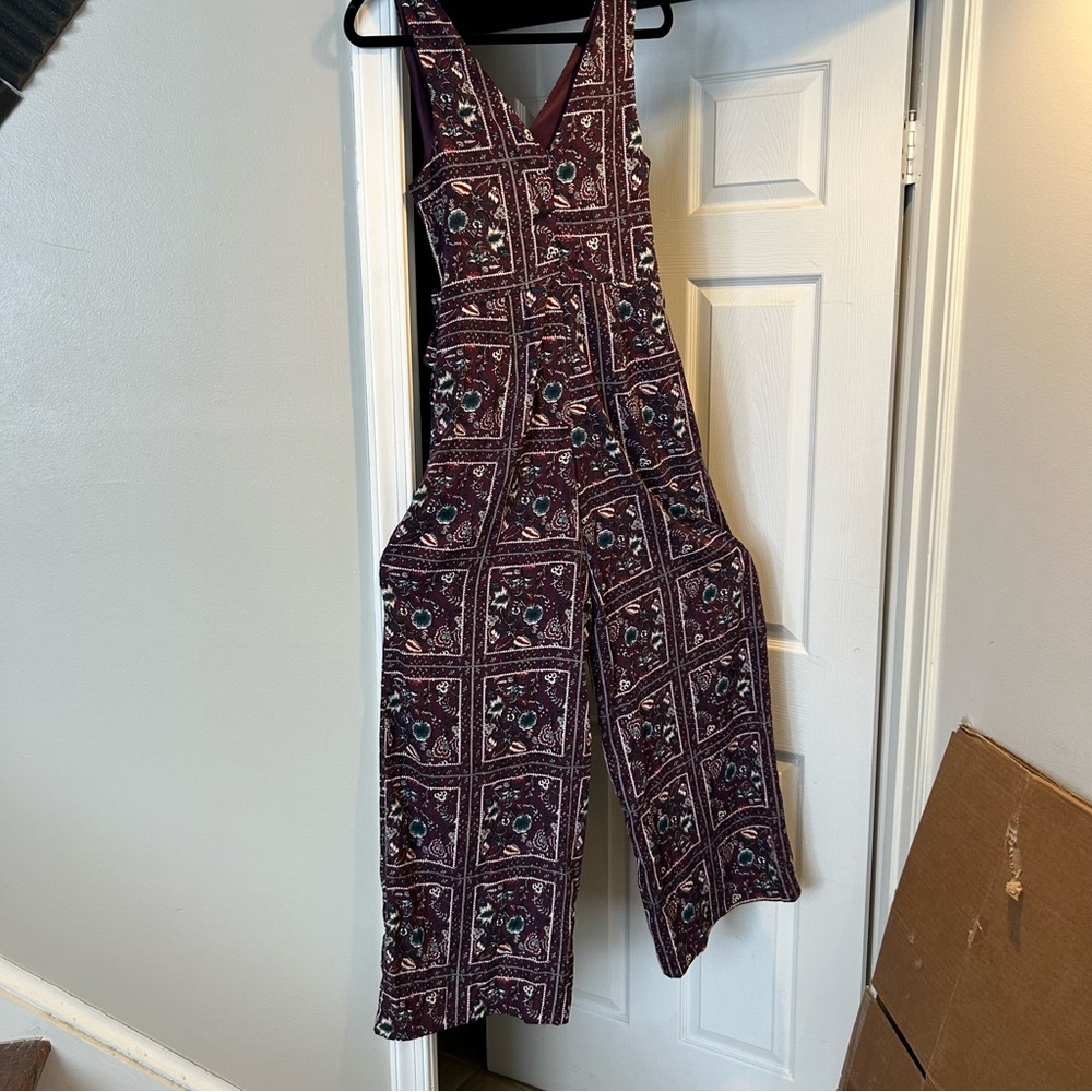 Mi ami Stylish Women’s Purple Patterned‎ Jumpsuit Size M